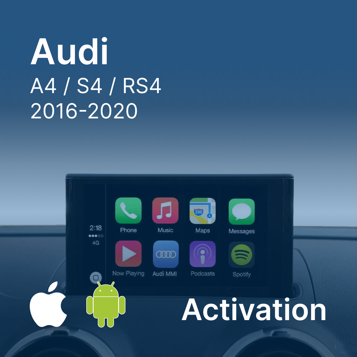 Activation Apple CarPlay Android Auto sur Audi A4 via carte SD