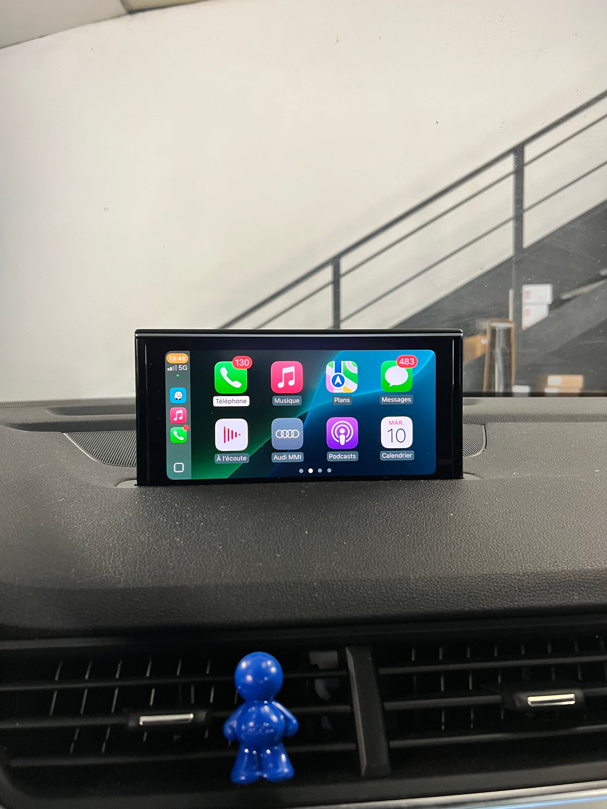 interface CarPlay sur écran audi Q7 2018