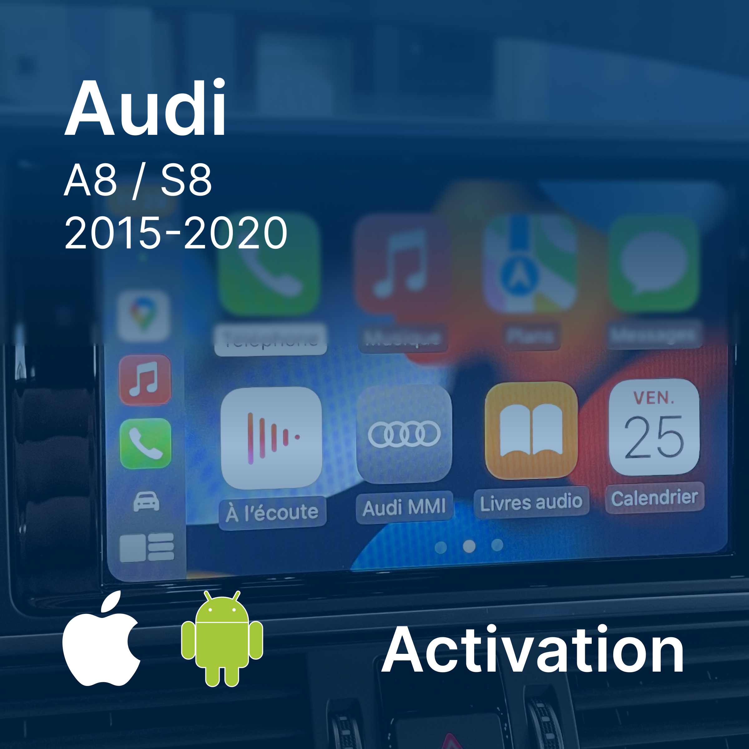 Activation Apple CarPlay et android auto sur Audi A8 S8 via carte SD