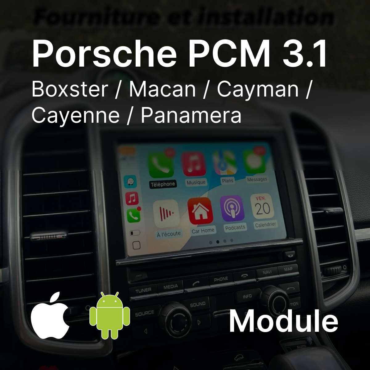 Porsche Car Module Module CarPlay & Android Auto | Porsche PCM | Dark Tint Marseille
